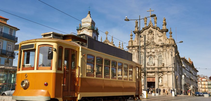 street tram in Porto, Portugal