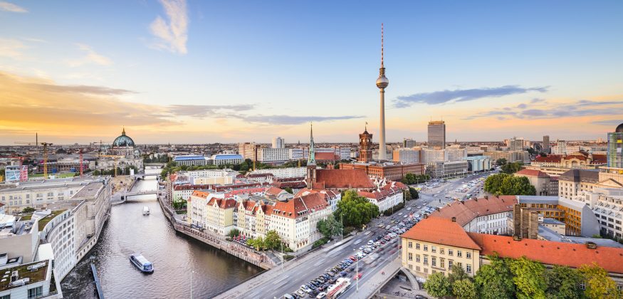 Berlin, Germany Spree River Skyline