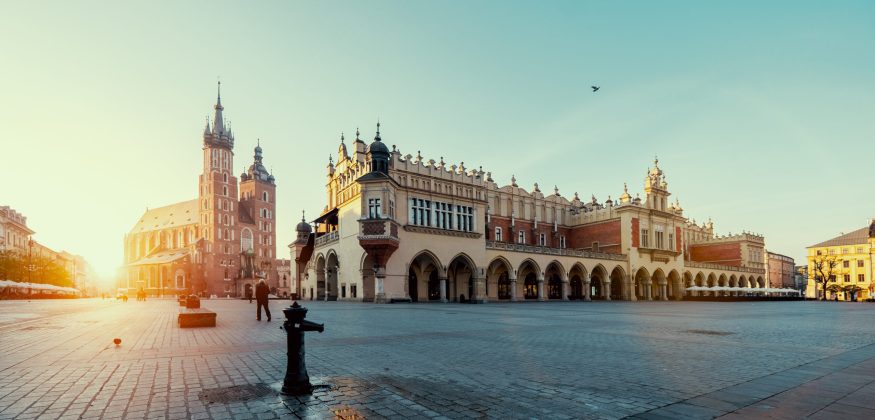 Sunrise in Krakow. Poland